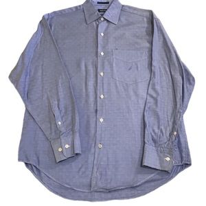 💦Men’s NAUTICA woven blue button down with one chest pocket a/ Nautica emblem💦